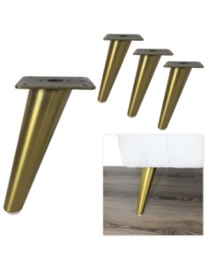 BOWIE | SET da 4 Piedi e 16 viti | Oro Antico | H.18 | Piedini per divani-poltrone-mobili |