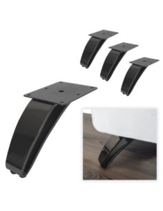 DELFI | Set of 4 Legs and 16 Screws | Black Nickel Finish | H.11 cm | Legs for Sofas and Armchairs
