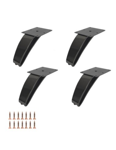 DELFI | Set of 4 Legs and 16 Screws | Black Nickel Finish | H.11 cm | Legs for Sofas and Armchairs
