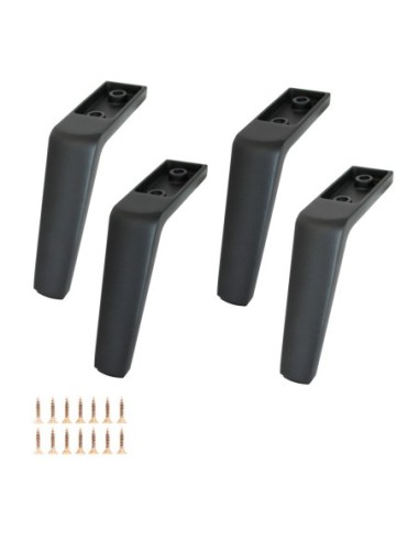 PALMA | SET da 4 Piedi e 16 viti | Sandy Black | H.14 | Piedini per divani-poltrone |