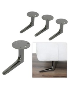 CAPRI | SET da 4 Piedi e 16 viti | Nickel Nero | H.12 | Piedini per divani-poltrone |