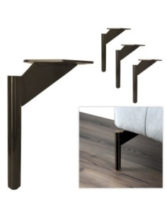 FRED | Set of 4 Legs and 16 Screws | Titanium Bronze Finish | H.20 cm | Legs for Sofas and Armchairs