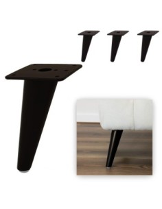 BOWIE | SET da 4 Piedi e 16 viti | Black Moka | H.18 | Piedini per divani-poltrone-mobili |