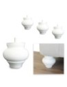 CIPOLLA | SET 4 Piedi in Legno | Colore Bianco | Altezza 10 cm | Gambe in Legno per divani e mobili