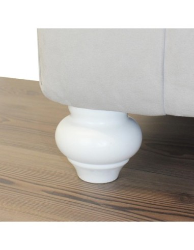 CIPOLLA | SET 4 Piedi in Legno | Colore Bianco | Altezza 10 cm | Gambe in Legno per divani e mobili