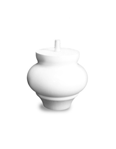 CIPOLLA | SET 4 Piedi in Legno | Colore Bianco | Altezza 10 cm | Gambe in Legno per divani e mobili