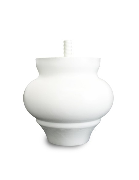 CIPOLLA | SET 4 Piedi in Legno | Colore Bianco | Altezza 10 cm | Gambe in Legno per divani e mobili