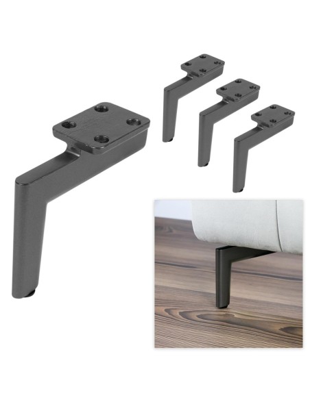 MAGIC | SET da 4 Piedi e 16 viti | Antracite | H.12 | Piedini per divani e poltrone |