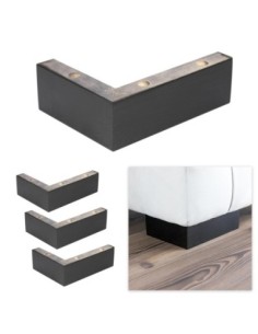 SIS | SET 4 Piedi in legno | Altezza 4,8 cm | Finitura Wenghè | Piedini per divani e poltrone