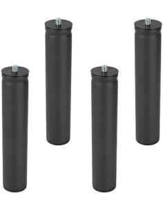 CINDY | Set of 4 Legs and 16 Screws | Anthracite Grey Finish | H.25 cm | Legs for Sofas and Armchairs