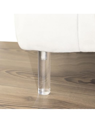 CILINDRO | SET 2 Transparent Plastic Legs with 4 Screws | H.12,5 cm| Floating Bed and Sofa Effect