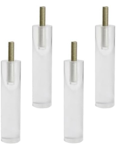 CILINDRO | SET 2 Transparent Plastic Legs with 4 Screws | H.12,5 cm| Floating Bed and Sofa Effect