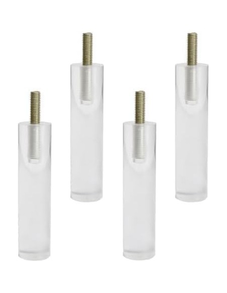 CILINDRO | SET 2 Transparent Plastic Legs with 4 Screws | H.12,5 cm| Floating Bed and Sofa Effect