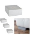 978 | SET of 4 Wooden Legs + 16 Screws | Satin Silver | H.6,5 cm L.16 cm,14 cm | Sofas and Furniture Wooden Legs