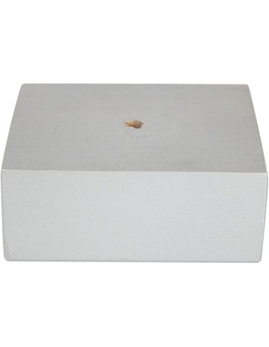978 | SET 4 Piedi in Legno+16 Viti | Silver Satinato | H.6,5 cm L.16 cm,14 cm | Gambe per Divani e Mobili