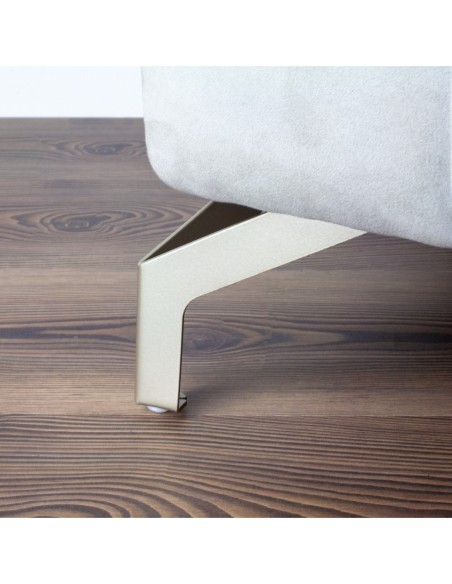 NEW SIENA | Set of 4 Legs and 16 Screws | Champagne Finish | H.12,5 cm | Legs for Sofas and Armchairs
