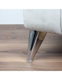 VIADANA | SET da 4 Piedi e 16 viti | Cromo Lucido | H.13 cm | Piedini per divani-poltrone | 2