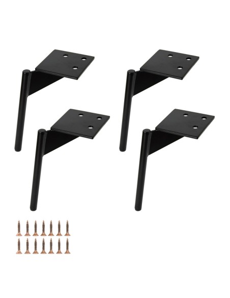 CLAYTON | SET da 4 Piedi e 16 viti | Nero Opaco | H. 20 | Piedini per divani e poltrone |
