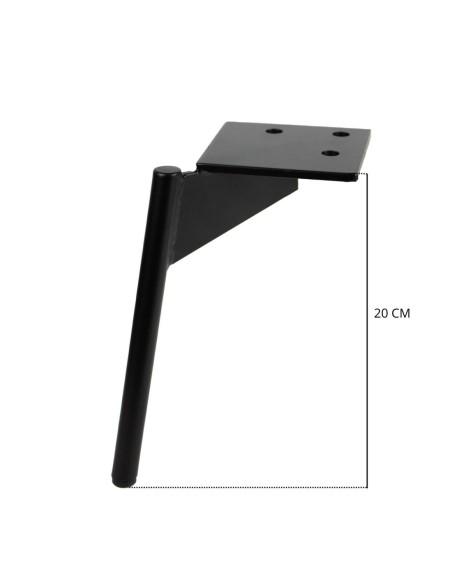 CLAYTON | SET da 4 Piedi e 16 viti | Nero Opaco | H. 20 | Piedini per divani e poltrone |