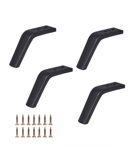 MAIORCA | SET da 4 Piedi in Metallo e 16 viti | Nero Opaco | H.12 cm | Piedini per divani e poltrone |