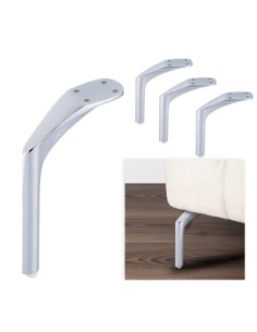 FILA | Set of 4 Legs and 16 Screws | Chrome Finish | H.17 cm | Legs for Sofas and Armchairs