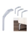 FILA | Set of 4 Legs and 16 Screws | Chrome Finish | H.17 cm | Legs for Sofas and Armchairs