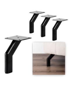 SEVILLA | SET da 4 Piedi e 16 viti | Nero Opaco | H.14 cm | Piedini per divani-poltrone |
