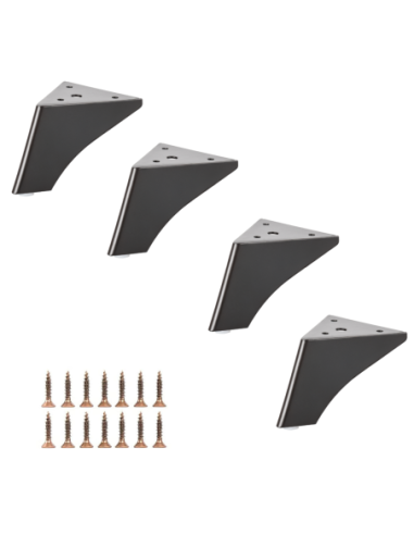 FERRY | SET da 4 Piedi e 16 viti | Black Moka  | H.8 cm | Piedini per divani-poltrone |