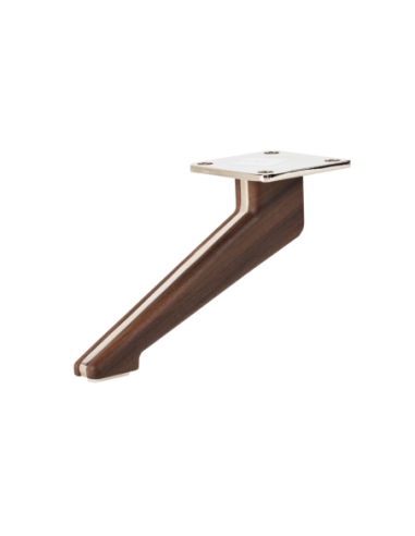 TIMBERLAKE | SET da 4 Piedi e 16 viti | Cromo Lucido - Wenghè | H. 14 cm | Piedini per divani-poltrone