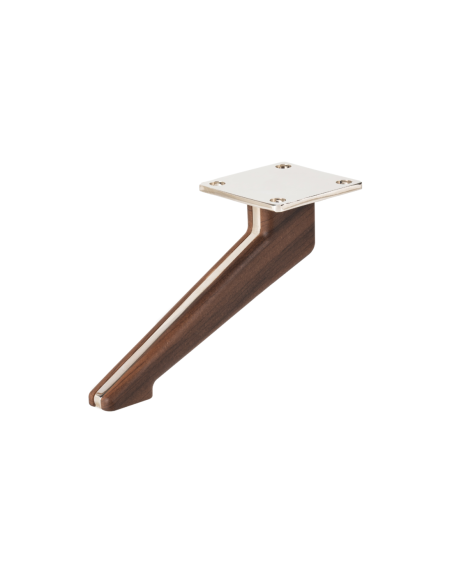 TIMBERLAKE | SET da 4 Piedi e 16 viti | Cromo Lucido - Wenghè | H. 14 cm | Piedini per divani-poltrone
