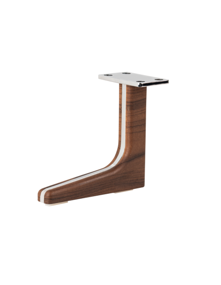 SHERWOOD | SET da 4 Piedi e 16 viti | Cromo Lucido - Wenghè | H. 12 cm | Piedini per divani-poltrone