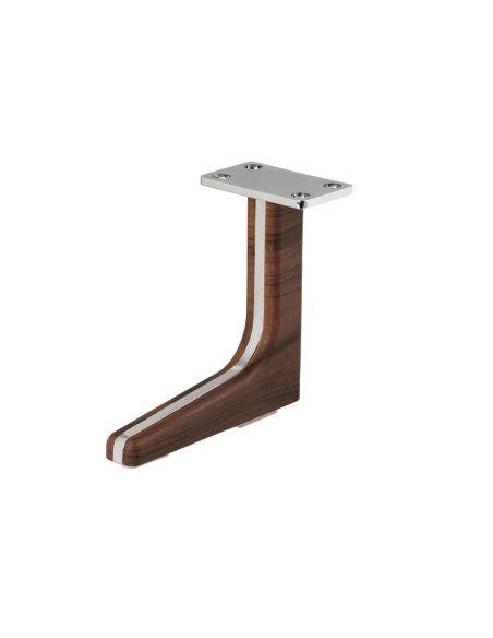 SHERWOOD | SET da 4 Piedi e 16 viti | Cromo Lucido - Wenghè | H. 12 cm | Piedini per divani-poltrone