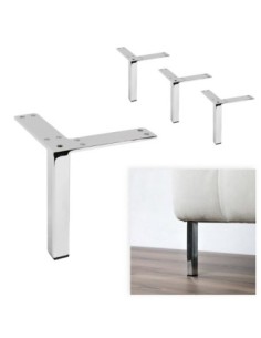 NIK | SET da 4 Piedi e 16 viti | Cromo Lucido | H. 13 | Piedini per divani e poltrone |