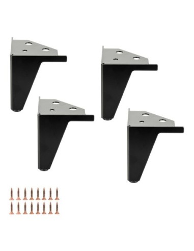 ORAZIO GIO | SET da 4 Piedi e 16 viti | Nero Opaco | H.10 cm | Piedini per divani-poltrone |