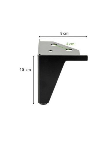 ORAZIO GIO | SET da 4 Piedi e 16 viti | Nero Opaco | H.10 cm | Piedini per divani-poltrone |