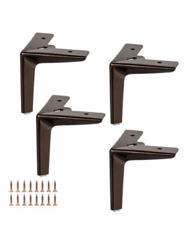 LOVELY | Set of 4 Legs and 16 Screws | Bronze Finish | H.9 cm | Legs for Sofas and Armchairs