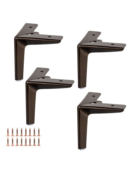 LOVELY | SET da 4 Piedi in Metallo e 16 viti | Bronzo | H. 13 cm | Piedini per divani e poltrone |
