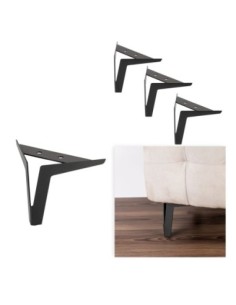 VULTUS | SET da 4 Piedi in Metallo e 16 viti | Grey Stone M9 | H. 14 cm | Piedini per divani e poltrone |