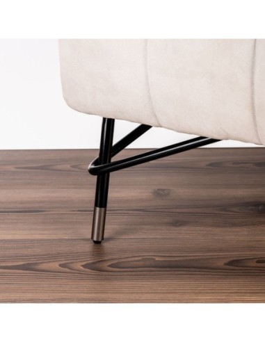 AKELA BICOLOR | Set of 4 Legs and 16 Screws | Black + Pearl Grey | H. 17,5 cm | Legs for Sofas and Armchairs