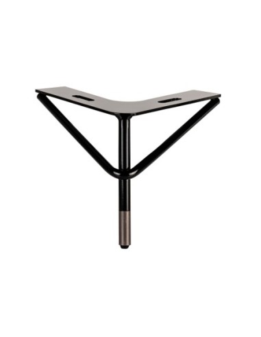 AKELA BICOLOR | SET da 4 Piedi in Metallo e 16 viti | Nero + Grigio Perla | H. 17,5 cm | Piedini per divani e poltrone |