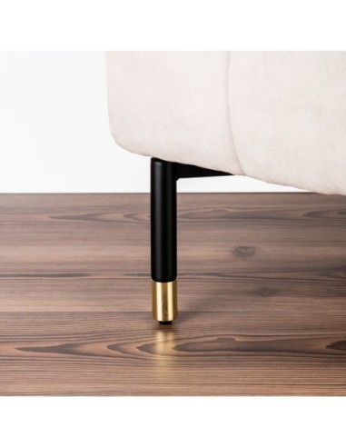JIMMY | Set of 4 Legs and 16 Screws | Black + Gold Finish | H.18 cm | Legs for Sofas and Armchairs