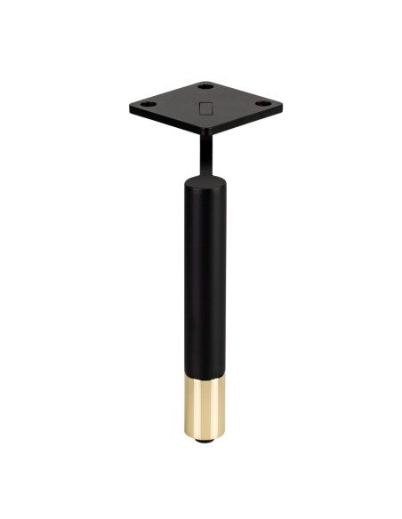 JIMMY | Set of 4 Legs and 16 Screws | Black + Gold Finish | H.18 cm | Legs for Sofas and Armchairs