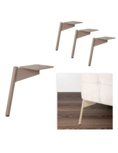 CLAYTON | Set of 4 Legs and 16 Screws | Beige Finish | H.20 cm | Legs for Sofas and Armchairs