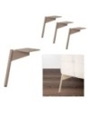 CLAYTON | Set of 4 Legs and 16 Screws | Beige Finish | H.20 cm | Legs for Sofas and Armchairs