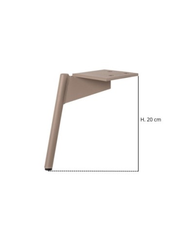 CLAYTON | Set of 4 Legs and 16 Screws | Beige Finish | H.20 cm | Legs for Sofas and Armchairs
