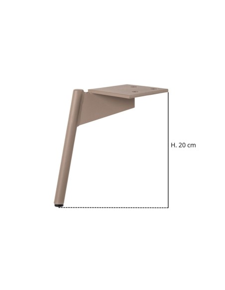 CLAYTON | Set of 4 Legs and 16 Screws | Beige Finish | H.20 cm | Legs for Sofas and Armchairs
