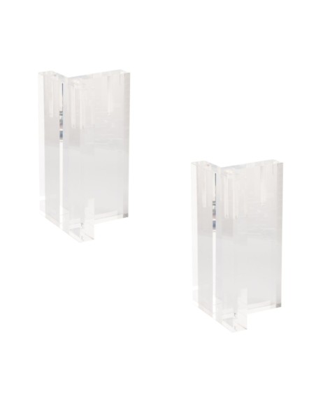 T LEG | SET 2 Transparent Plastic Legs | H.36 L.12x12 | Floating Bed and Sofa Effect