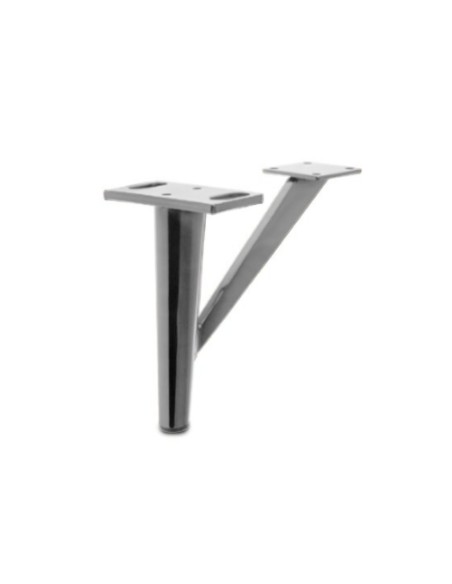 SETA | SET da 4 Piedi e 16 Viti | Cromato | H. 12,30 cm | Piedini per divani e poltrone |