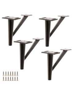 SETA | SET da 4 Piedi e 16 Viti | Titanio Bronze | H. 12,30 cm | Piedini per divani e poltrone |