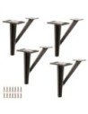SETA | Set of 4 Legs and 16 Screws | Titanium Bronze Finish | H.12,3 cm | Legs for Sofas and Armchairs